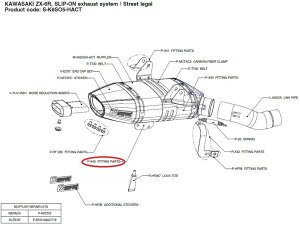AKRAPOVIC AN|rb` yyAp[czP-X43 fitting parts ZX-6R KAWASAKI JTL ̑}t[IvVECi }t[