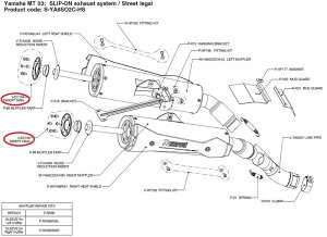 AKRAPOVIC AN|rb` yyAp[czV-EC194 insert ring MT-03 660 YAMAHA }n }t[GhLbv }t[