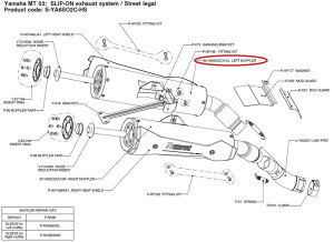 AKRAPOVIC AN|rb` yyAp[czM-YA6SO2CH-SL left muffler MT-03 660 YAMAHA }n CEėpTCT[ }t[