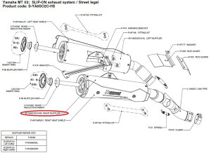 AKRAPOVIC AN|rb` yyAp[czM-YA6SO2CH-SR right muffler MT-03 660 YAMAHA }n CEėpTCT[ }t[