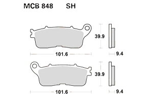 TRW eB[A[_u BRAKE-PADS SINTER [MCB848SH] VFR1200 FAD [SC63] DCT VFR 1200 XA Crosstourer [SC70] CROSSTOURER XD[SC70] DTC HONDA z_ u[Lpbh u[L