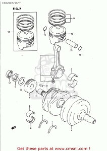 CMS シーエムエス (12220-01D02) CRANKSHAFT GS500E 1989 K USA E03 1990 L 1991 M 1992 N 1993 P 1994 R 1995 S 1996 T SUZUKI スズキ クランクシャフト エンジンパーツ エンジン