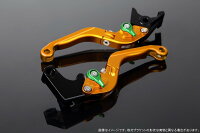SSKエスエスケーアルミビレットアジャストレバーセット可倒延長式アジャスターカラー:マットグリーンエクステンションカラー:マットゴールドレバー本体カラー:マットゴールド