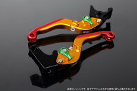 SSKエスエスケーアルミビレットアジャストレバーセット可倒延長式アジャスターカラー:マットグリーンエクステンションカラー:マットレッドレバー本体カラー:マットゴールド