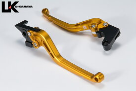 U-KANAYA ユーカナヤ スタンダードタイプ アルミビレットレバーセット マジェスティ250(SG20J) YAMAHA ヤマハ レバーカラー：マットゴールド / アジャスターカラー：マットブルー / レバータイプ：ロング(レバー部全長173mm)