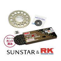 SUNSTARサンスターフロント・リアスプロケット&チェーン・カシメジョイントセットSUZUKIACROSS90-98