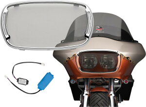 CYCLE VISIONS �T�C�N���r�W���� �w�b�h���C�g�x�[�� �N���[��/�X���[�N FLTR �yILLUMABEZEL-CHR/SMK [2001-0057]�z Road Glide EFI - 2007 2009 1998 2002 Custom FLTRX 2010 2013 Ultra FLTRU 2011 Glide-Injected FLTR-I 2006 HARLEY-DAVIDSON 