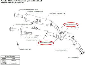 AKRAPOVIC AN|rb` yyAp[czP-G45 graphite gasket MT-01 YAMAHA }n WCgKXPbg }t[