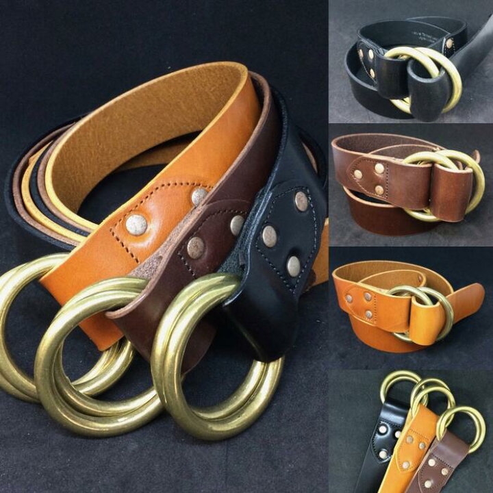 楽天市場】【Wリングベルト】 栃木レザーベルト 40ミリ幅 ダブルリング  