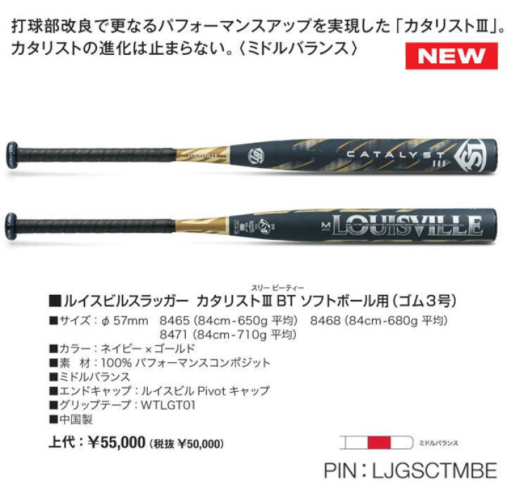 楽天市場】2025ルイスビルスラッガー ソフトボール3号カタリストIII BT 