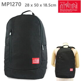 【マラソン期間★3000円以上で300円OFFクーポン】送料無料 ●ポイント5倍●マンハッタンポーテージ　リュック　INTREPID　Backpack ブラック MP1270　ロゴパッチ　Manhattan Portage 【バックパック・リュックサック】【05P03Sep16【w95】