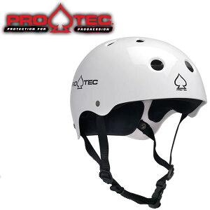 スケボー ヘルメット PROTEC HELMET CLASSIC SKATE グロスホワイト (子供用)(女性用)(大人用)(スケートボード)(インライン)【w00】