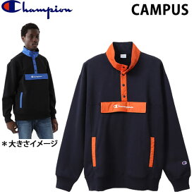 [正規品 無料ラッピング可]処分価格！！チャンピオン　CHAMPION ●Mサイズのみ メンズ　ハーフスナップスウェットシャツ　 C3-R014　ネイビーオレンジ　 370　HALF SNAP SWEATSHIRT CAMPUS キャンパスシリーズ　日本正規品【OUTLET】【w12】