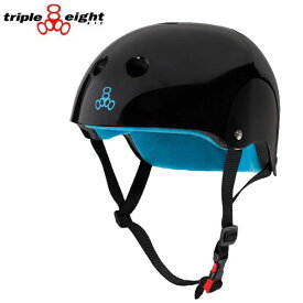 トリプルエイト ヘルメット TRIPLE EIGHT THE CERTIFIED SWEATSAVER BLACK GLOSSY TRIPLE8 888 子供～大人まで スケボー,自転車,インライン【C1】