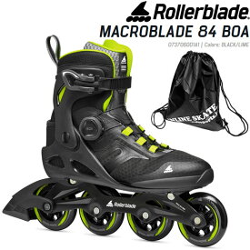 ローラーブレード インラインスケート 大人 2023 MACROBLADE 84 BOA Men 男性用 Black-Lime 073706001A1 マクロブレード 84 ボア メンズ ROLLERBLADE【w78】