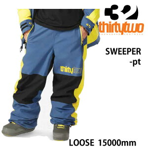 【27日9:59まで★3000円以上で300円OFFクーポン】THIRTYTWO 32 23-24 スノーボードウェア メンズ パンツ SWEEPER -pants / BLUE YELLOW サーティーツー ワイド 太い 【スノーボード・ウエア・スノボー用品