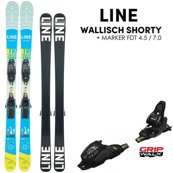 LINE スキー板 ジュニア WALLISCH SHORTY   マーカー FDT 調整式 JRビンディング付 (スキーセット) (23-24 2024) ラインスキー板 日本正規品 