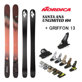 ノルディカ スキー板 nordica SANTA ANA 104 サンタナ104 (23-24 2024) + 24 マーカー GRIFFON 13 ID 110mm ブレーキ 【L2】【代引不可】【w20】