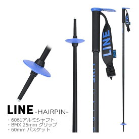 【マラソン期間★3000円以上で300円OFFクーポン】ライン スキーポール 2024 HAIRPIN Black-Dk.Blue A230200601 ヘアピン LINE Skis スキーストック (23-24 2024) 日本正規品【w95】