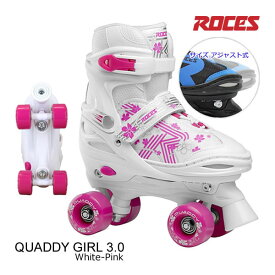 ROCES 子供用 クワッドスケート 女の子向けカラー QUADDY GIRL 3.0 White-Pink 550095 ロチェス ジュニア・キッズ ローラースケート 【w07】
