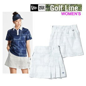 ニューエラ ゴルフウェア WOMEN'S アシンメトリー プリーツスカート バンダナ ホワイト(14109006)日本正規品 ニューエラゴルフレディースnewera ゴルフウェア【C1】