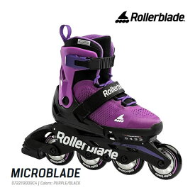 [正規品 無料ラッピング可]ローラーブレード キッズ インラインスケート ジュニア MICROBLADE パープル×ブラック 072219009C4 マイクロブレード ROLLERBLADE 子供用 【w30】