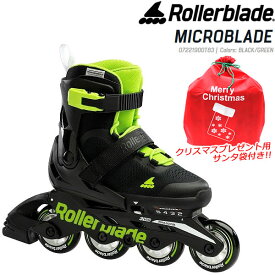 ローラーブレード キッズ インラインスケート ジュニア MICROBLADE ブラック×グリーン 07221900T83 マイクロブレード ROLLERBLADE 子供用 【w24】