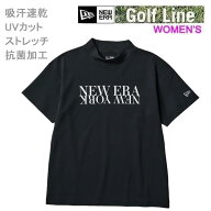 ニューエラ ゴルフ モックネック Women's 半袖 ミッドネック Tシャツ 鹿の子 New York ブラック (1485986…