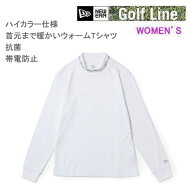 ニューエラ ゴルフ レディース 長袖 ハイネック ウォーム Tシャツ Glitter Logo オフホワイト(15129406) …