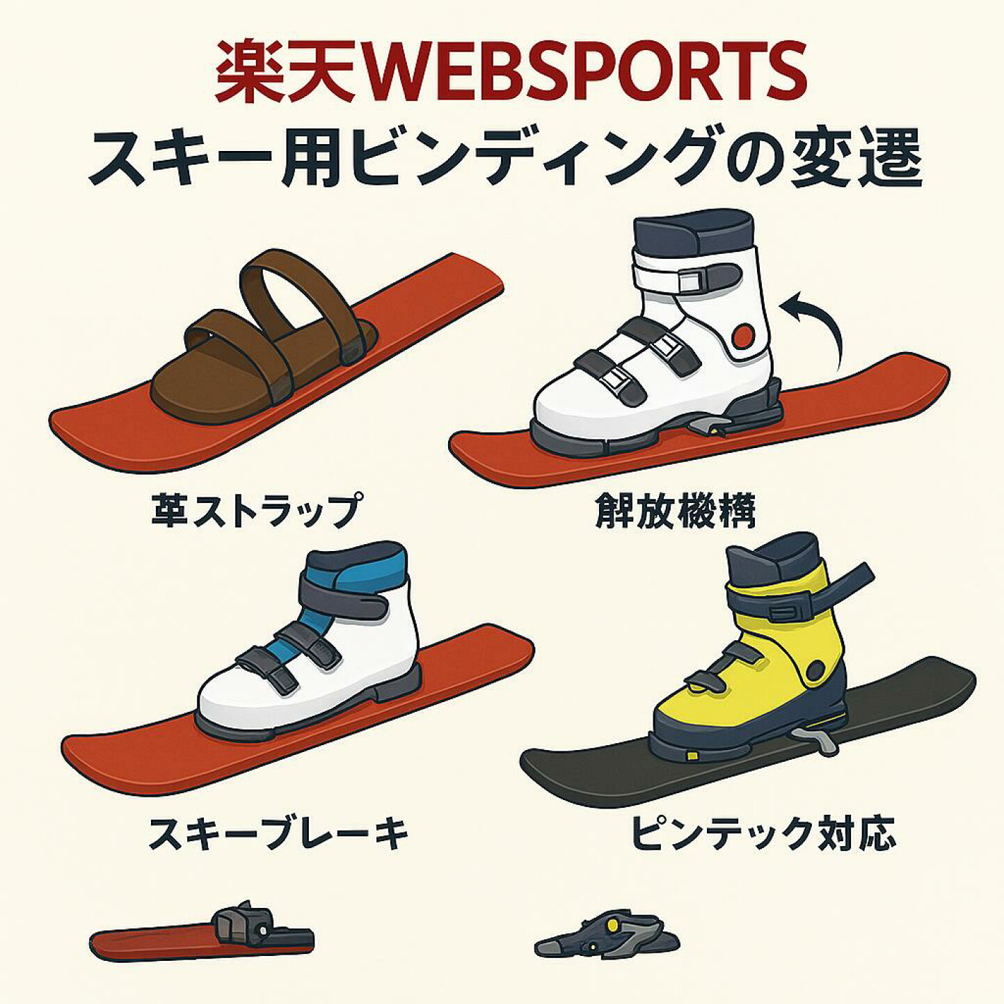 スキー 板 靴 調整