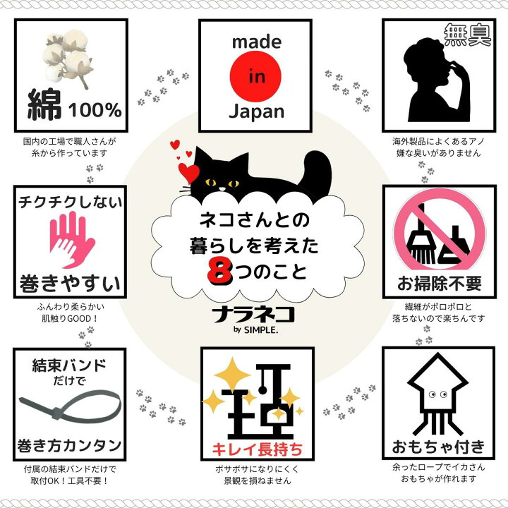 楽天市場】綿100%キャットタワーリペアロープ 太さ6mm 長さ50m爪研ぎ 爪とぎ用 猫タワー キャットウォーク 麻縄 麻紐 麻ひもより綿がオススメ 日本製 メイドインジャパン ギフト プレゼント 送料無料 : SIMPLE.楽天市場店 楽天市場】綿100%キャットタワーリペアロープ 太さ6mm 長さ50m爪研ぎ 爪とぎ用 猫タワー キャットウォーク 麻縄 麻紐 麻ひもより綿がオススメ 日本製 メイドインジャパン ギフト プレゼント 送料無料 : SIMPLE.楽天市場店