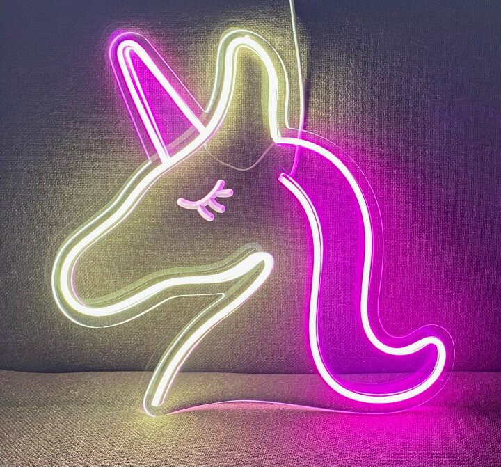 楽天市場】LED NEON LIGHT UNICORN 壁掛け ネオンライト ネオンサイン 