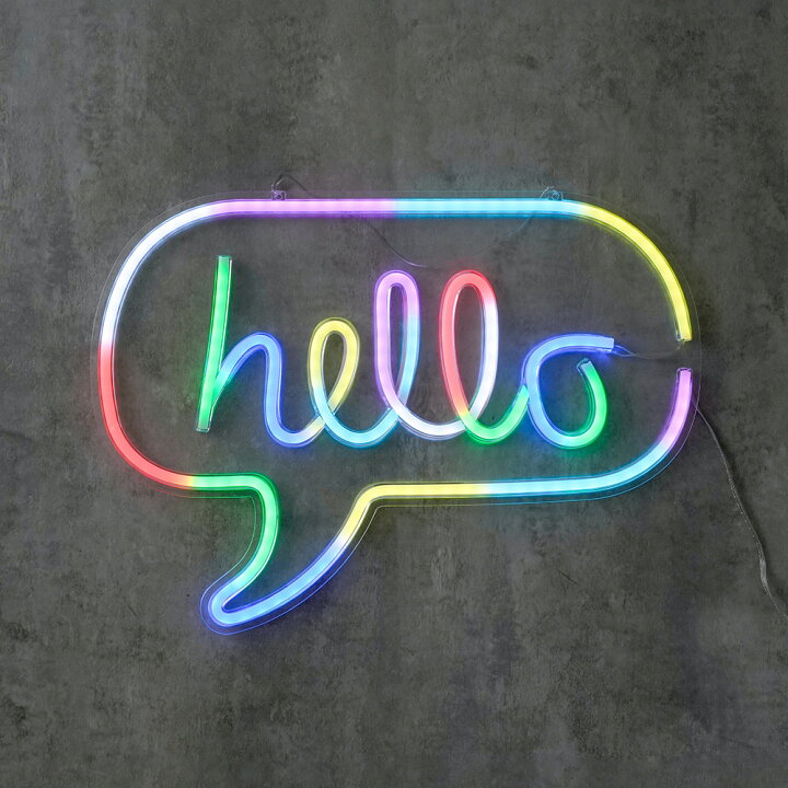 楽天市場】LED NEON LIGHT HELLO WALL ART 壁掛け ネオンライト ネオン 