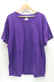 【中古】Hanes 21SS ヘインズ 半袖Tシャツ XL 紫 パープル ロゴ メンズ