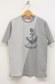 【中古】ANGELO GARBASUS Tシャツアンジェロガルバス 半袖Tシャツ M グレー 灰 ボーダー メンズ