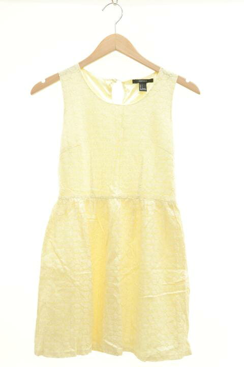 楽天市場 Forever21 ノースリーブワンピースフォーエバー21 ノースリーブワンピース S 黄 イエロー レース レディース 中古 古着のオーバーフロークロージング