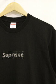 【中古】 Supreme シュプリーム 19ss 半袖Tシャツ 25th Anniversary Swarovski Box Logo Tee M 黒 ブラック スワロ メンズ