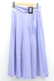 【中古】Mila Owen ベルトデザインスカート見えガウチョパンツミラオーウェン パンツ 0 紫 パープル 無地 レディース
