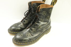 【中古】DR.MARTENS メンズブーツ 7 Anarchy 8-Eye Boot DR.MARTENS x Supreme x UNDER COVER 7 黒 ブラック 総柄 プリント