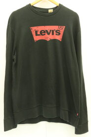 【中古】LEVIS メンズスウェット M Graphic Crew Sweat Shirt LEVIS M 黒 ブラック ロゴ