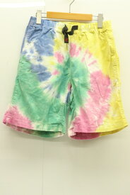 【中古】GRAMICCI メンズショートパンツ M TIE DYE G-SHORTS GRAMICCI M 青 ブルー 黄 イエロー 無地 ロゴ タイダイ