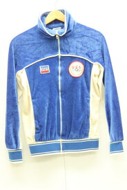【中古】LEVIS メンズジャージ トラックジャケット -- LA五輪 オリンピック ジャージ LEVIS -- 白 ホワイト 青 ブルー ワッペン