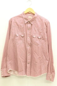 【中古】TENDERLOIN メンズ長袖シャツ L SADDLEMAN SHT B S S TENDERLOIN L 白 ホワイト ボルドー 赤紫 チェック