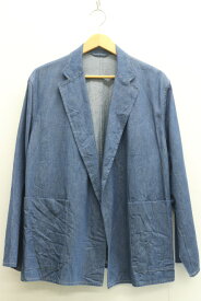 【中古】blurhms メンズジャケット 3 Wash Linen Cardigan Jacket blurhms 3 青 ブルー リネン