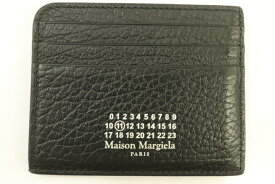 【中古】Maison Margiela メンズカードケース -- CARD HOLDER SLIM GAP Maison Margiela -- 黒 ブラック 無地