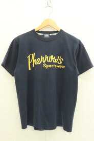 【中古】PHERROW'S メンズTシャツ 38 プリントTシャツ PHERROW'S 38 紺 ネイビー プリント