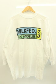 【中古】MILK FED レディースチュニック 1 RAGLAN BIG TOP MILK FED 1 白 ホワイト プリント ロゴ