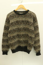 【中古】Jamieson's メンズニット セーター -- ニット セーター Jamieson's -- 茶 ブラウン グレー 灰 マルチカラー 総柄 ボーダー