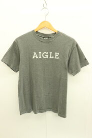 【中古】 AIGLE メンズTシャツ S Tシャツ AIGLE S グレー 灰 ロゴ