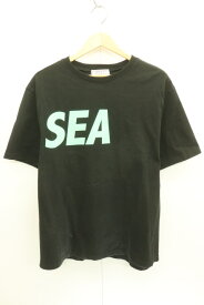 【中古】 GUESS メンズTシャツ L Tシャツ GUESS × WIND AND SEA L 黒 ブラック プリント